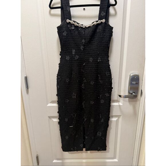 Elliatt Ellouise Embellished Tweed Midi Dress in Black Cocktail size S NWT - Picture 8 of 9